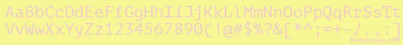 Ptm55fW Font – Pink Fonts on Yellow Background