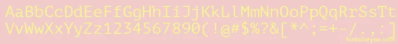 Ptm55fW Font – Yellow Fonts on Pink Background