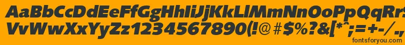SaxonyserialHeavyItalic Font – Black Fonts on Orange Background