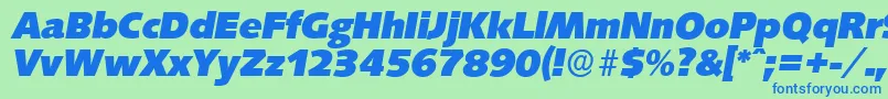 SaxonyserialHeavyItalic Font – Blue Fonts on Green Background
