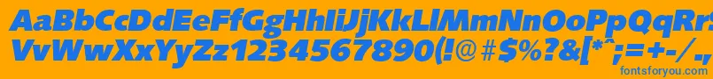 SaxonyserialHeavyItalic Font – Blue Fonts on Orange Background