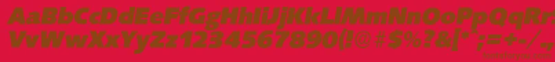 SaxonyserialHeavyItalic Font – Brown Fonts on Red Background