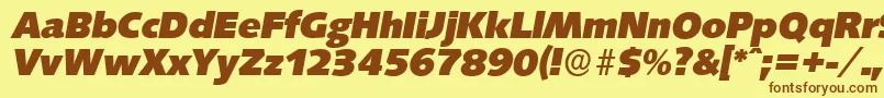 SaxonyserialHeavyItalic Font – Brown Fonts on Yellow Background