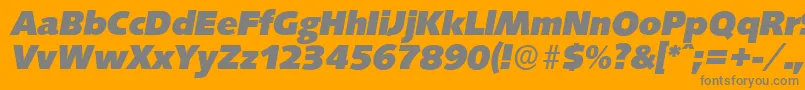 SaxonyserialHeavyItalic Font – Gray Fonts on Orange Background