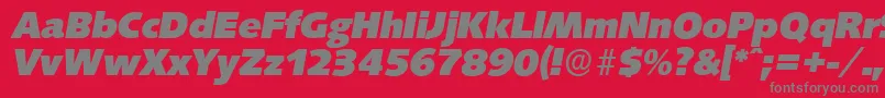 SaxonyserialHeavyItalic Font – Gray Fonts on Red Background