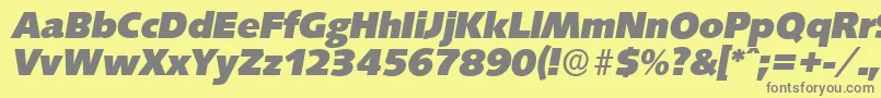 SaxonyserialHeavyItalic Font – Gray Fonts on Yellow Background
