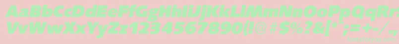 Police SaxonyserialHeavyItalic – polices vertes sur fond rose