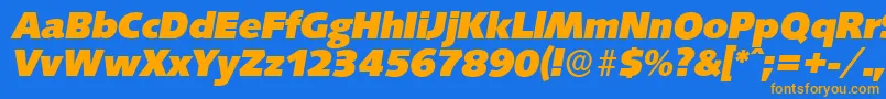SaxonyserialHeavyItalic Font – Orange Fonts on Blue Background