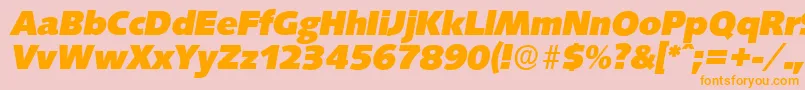 SaxonyserialHeavyItalic Font – Orange Fonts on Pink Background