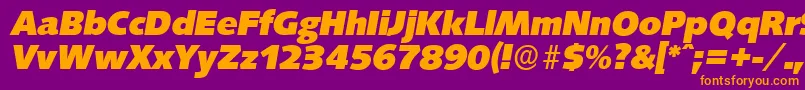 SaxonyserialHeavyItalic Font – Orange Fonts on Purple Background