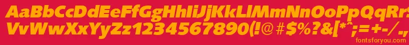 Шрифт SaxonyserialHeavyItalic – оранжевые шрифты на красном фоне