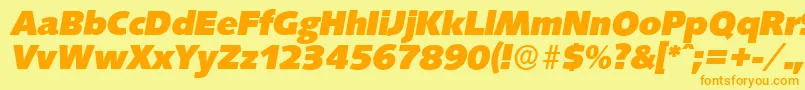 SaxonyserialHeavyItalic Font – Orange Fonts on Yellow Background