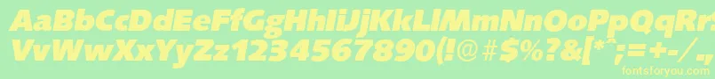 SaxonyserialHeavyItalic Font – Yellow Fonts on Green Background