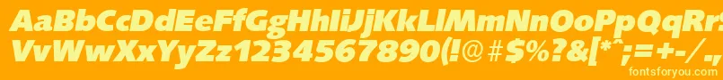 SaxonyserialHeavyItalic Font – Yellow Fonts on Orange Background