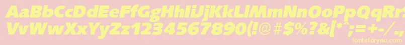 SaxonyserialHeavyItalic Font – Yellow Fonts on Pink Background