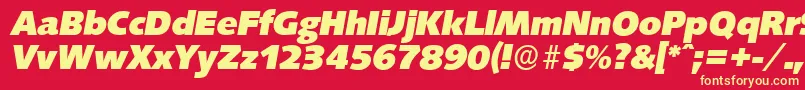 SaxonyserialHeavyItalic Font – Yellow Fonts on Red Background