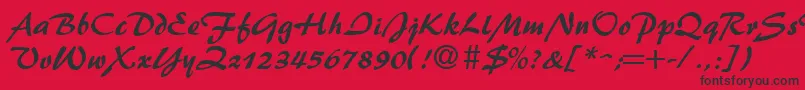 BrushFlash Font – Black Fonts on Red Background