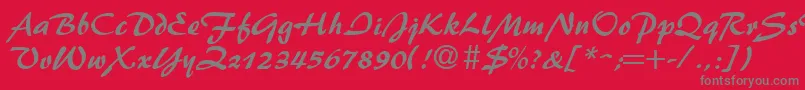 フォントBrushFlash – 赤い背景に灰色の文字