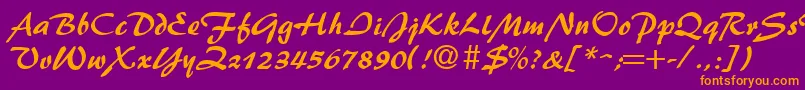 BrushFlash Font – Orange Fonts on Purple Background
