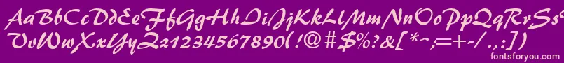 Fonte BrushFlash – fontes rosa em um fundo violeta
