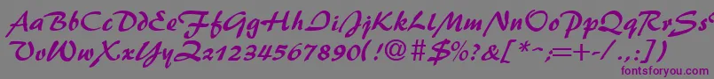 BrushFlash Font – Purple Fonts on Gray Background