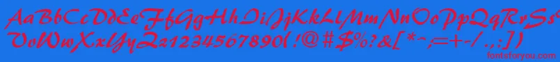 BrushFlash Font – Red Fonts on Blue Background