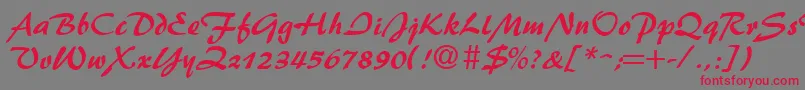 BrushFlash Font – Red Fonts on Gray Background