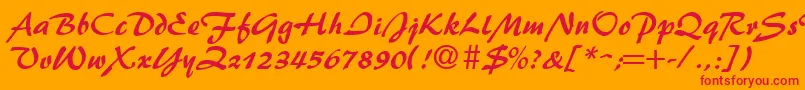 BrushFlash-Schriftart – Rote Schriften auf orangefarbenem Hintergrund