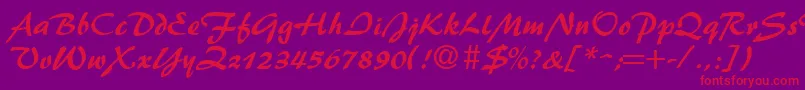 BrushFlash Font – Red Fonts on Purple Background