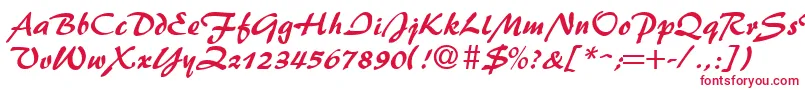 Czcionka BrushFlash – czerwone czcionki na białym tle