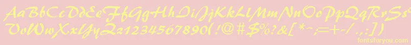 More about BrushFlash Font BrushFlash Font – Yellow Fonts on Pink Background