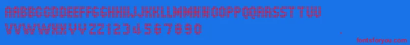 DotSpot Font – Red Fonts on Blue Background