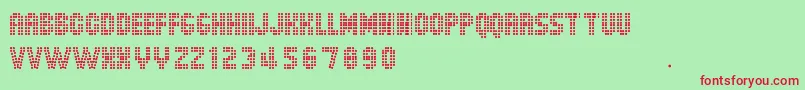 DotSpot Font – Red Fonts on Green Background