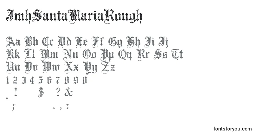 Czcionka JmhSantaMariaRough (36375) – alfabet, cyfry, specjalne znaki