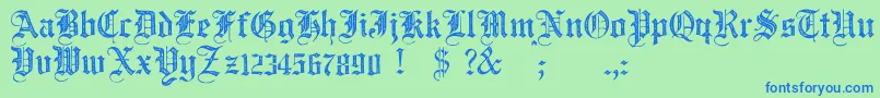 JmhSantaMariaRough Font – Blue Fonts on Green Background