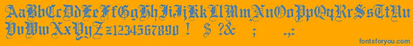 JmhSantaMariaRough Font – Blue Fonts on Orange Background