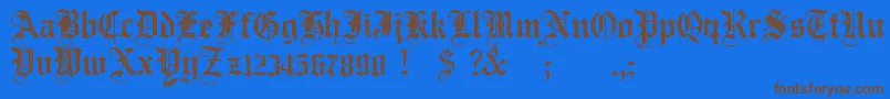 JmhSantaMariaRough Font – Brown Fonts on Blue Background