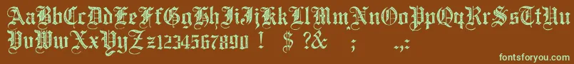JmhSantaMariaRough Font – Green Fonts on Brown Background