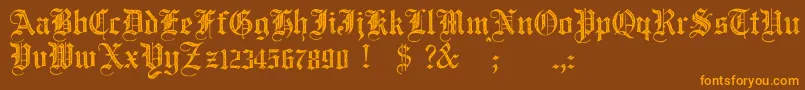 JmhSantaMariaRough Font – Orange Fonts on Brown Background