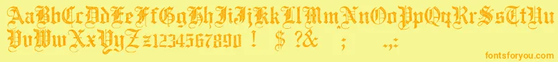 JmhSantaMariaRough Font – Orange Fonts on Yellow Background