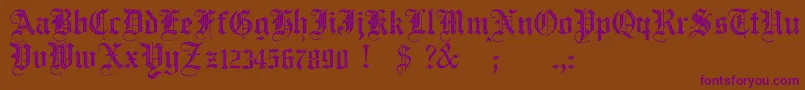 JmhSantaMariaRough Font – Purple Fonts on Brown Background