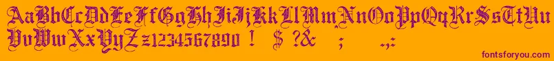JmhSantaMariaRough Font – Purple Fonts on Orange Background