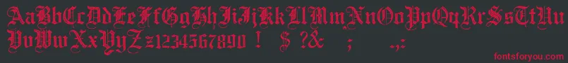 JmhSantaMariaRough Font – Red Fonts on Black Background