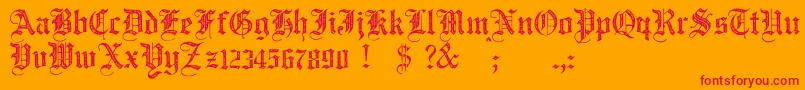 fuente JmhSantaMariaRough – Fuentes Rojas Sobre Fondo Naranja