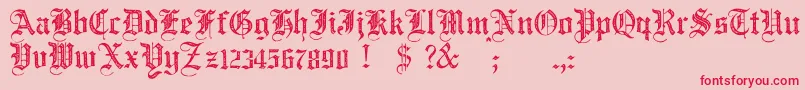 JmhSantaMariaRough Font – Red Fonts on Pink Background