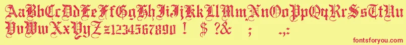 JmhSantaMariaRough Font – Red Fonts on Yellow Background