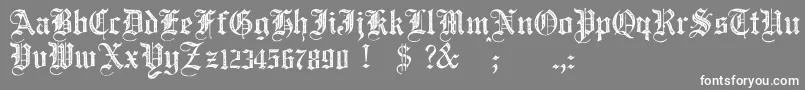 フォントJmhSantaMariaRough – 灰色の背景に白い文字
