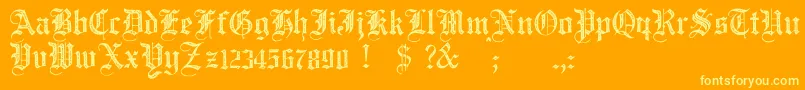 JmhSantaMariaRough Font – Yellow Fonts on Orange Background