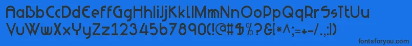 Шрифт NeuesBauen – чёрные шрифты на синем фоне