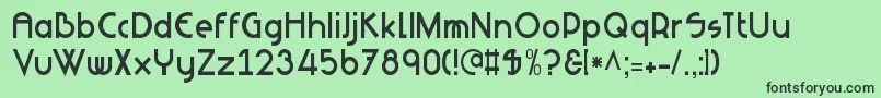 NeuesBauen-fontti – mustat fontit vihreällä taustalla